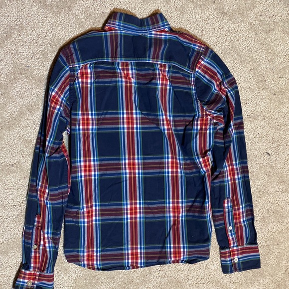 Abercrombie Navy Plaid Button Down Shirt - Picture 4 of 4